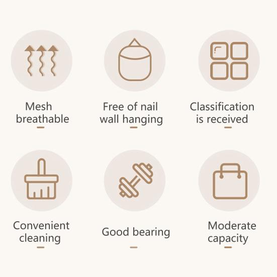 Clothes Mesh Bag Large Capacity Wall-Mounted Polyester Dirty Clothes Toys Basket Underwear Storage Net Bag Home Supplies