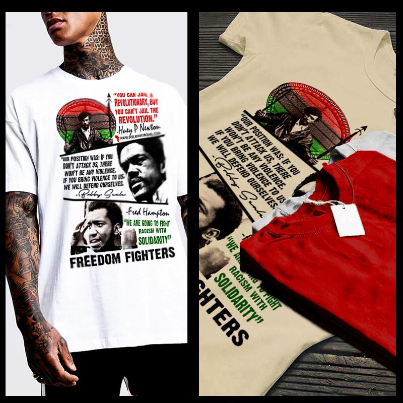 Huey P T-Shirt Fred Hampton Bobby Seale Black History Month Freedom Fight Tee