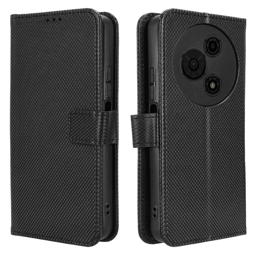 For TCL 605 4G/60 SE Leather Wallet Case with Strap Diamond Texture Phone Cover