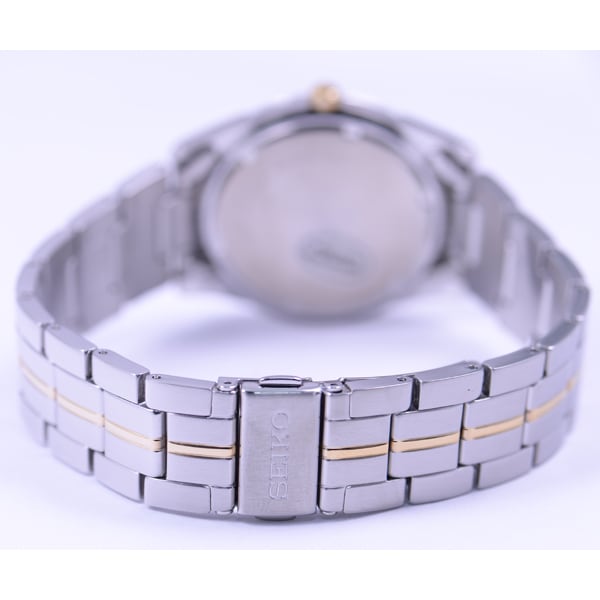 Seiko Men's SGG719P1 (Seiko Q Combi Bracelet S/GLASS 10atm) Round Watch Gold Analog