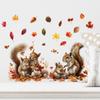 Maple Leaf Squirrel Wall Sticker - Removable Self-Adhesive Art for Living Room, Bedroom, Entrance, or Cabinet (MLC109)