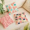 Beach Red Coral Reefs Starfish Cushion Cover Durable Hypoallergenic Organic Linen Short Pillow Cover Washable