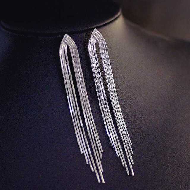 Fashion Long Tassel Full Rhinestone Drop Earrings for Women Shiny Crystal Water Drop Flowers Dangle Earring Party Jewelry Gifts