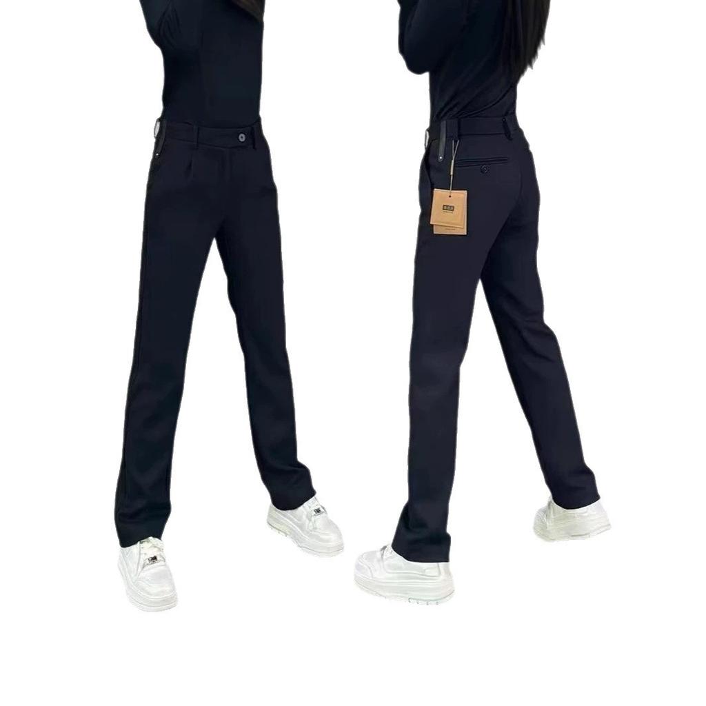 European Light Luxury Business Temperament Casual Pants Simple Trend Solid Color Straight Elastic Suit Pants Men's Autumn New