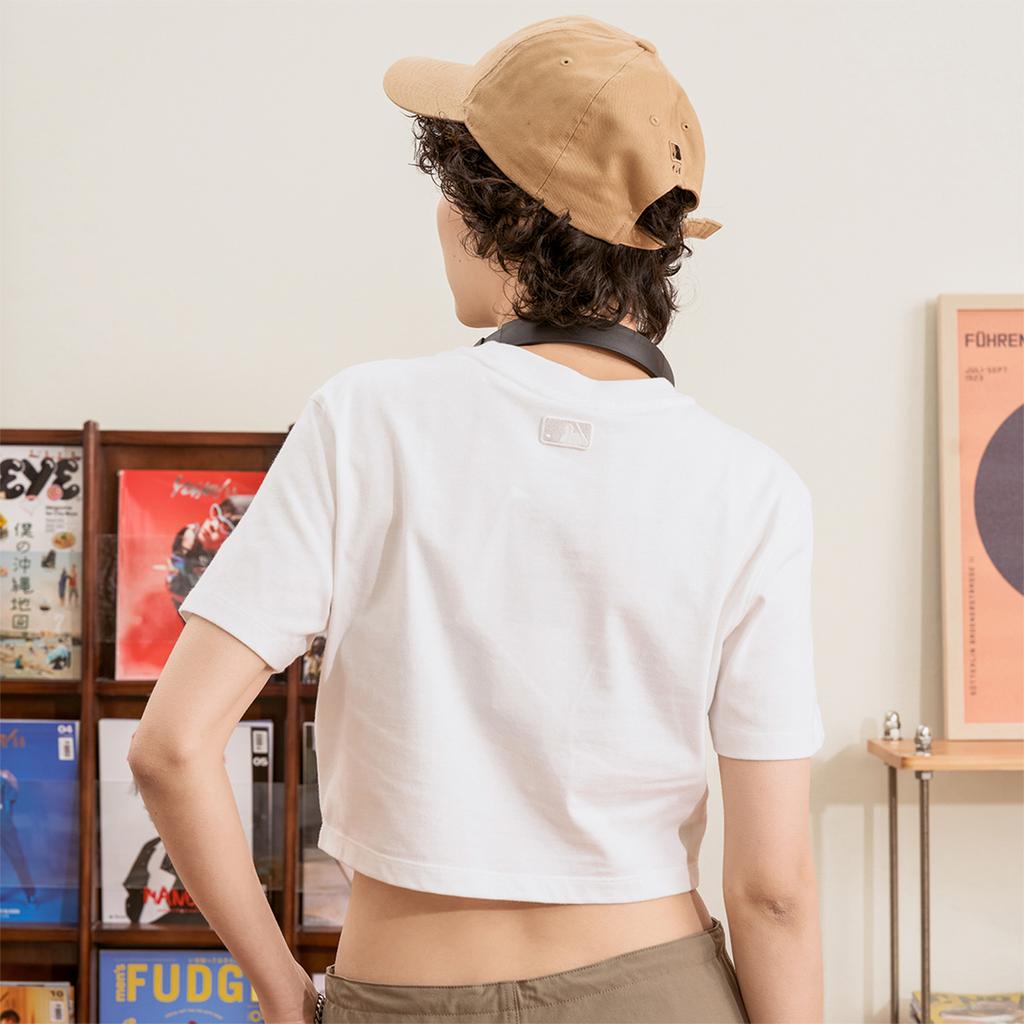 New MLB T Shirt Women's Ivory White 3FTSB0733-50IVS