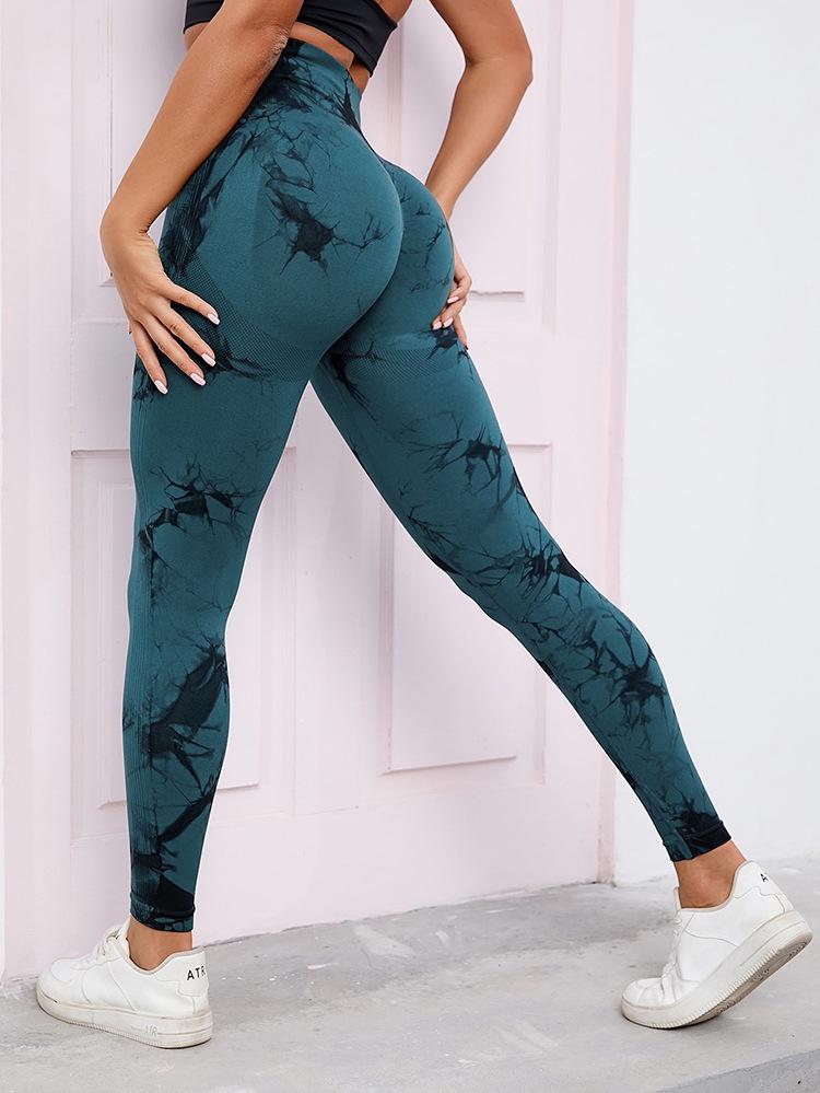 Seamless Tie-Dye High Waist Yoga Leggings - Butt Lift & Tummy Control