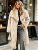 European and American Imitation Fur Large Lapel Collar Long Artificial Coat Long Fashion Imitation Fox Fur Coat Medium and Long C