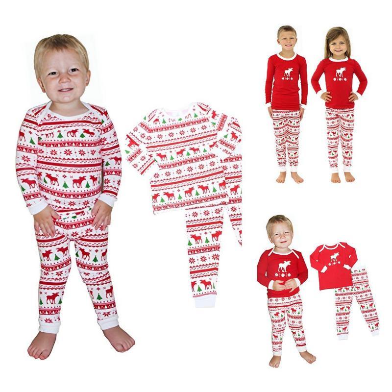 European And American Printed Christmas Home Clothing Suit For Parents And Children