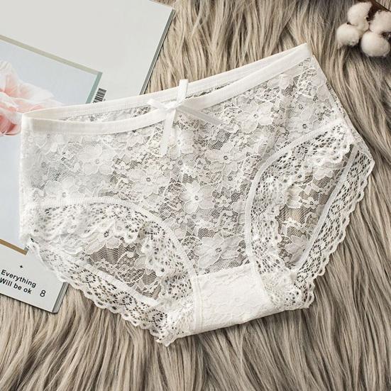 Women Sexy Sheer Lace Low Rise Panties Floral Lace See Through Hipster Underwear Soft Breathable Stretchy Cheeky Briefs