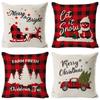 Christmas Cartoon Snowman Linen Pillow Sofa Backrest Bedside Cushion Removable Pillow Case