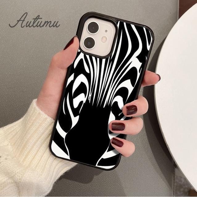 Schwarz-Weiß-Zebra-Kunst-Telefonhülle für iPhone 11 12 13 14 Pro Max Mini XR XS SE 2020 6S 7 8 Plus Samsung Galaxy S21 S22 Cover