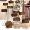 Acacia Wood Lid Glass Storage Jar for Tea, Coffee, and Grains