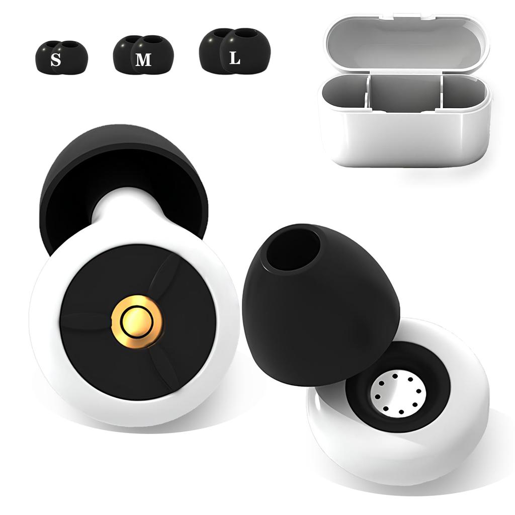 SijiRuge Earplugs for Restful 40dB Noise Sound for and 3 Pairs each of and L White Sleep, Sleep, Reduction, Blocking, Studying, Airplanes, Work,