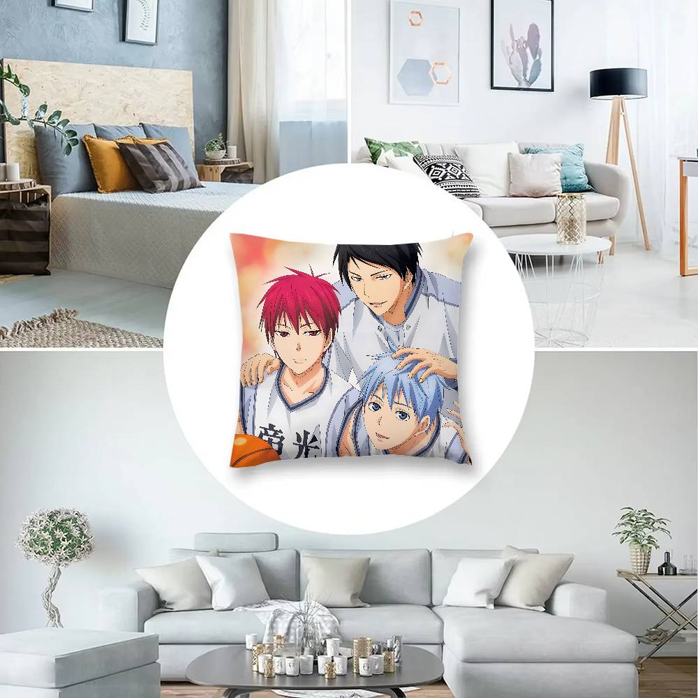 Cool A-Kurokos Basketball Pillow Case Cushion Cover Soft Cute Throw Pillow Case For Car Sofa Pillowcase Polyester With Zipper