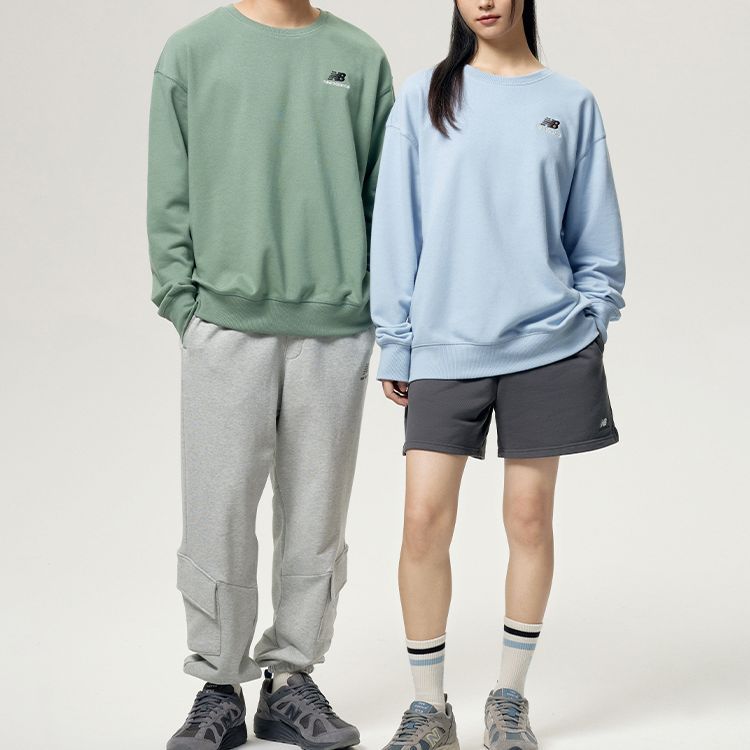 New Balance Sweatshirts Unisex Blue Crew Neck Moderate Regular UT21501-LAY