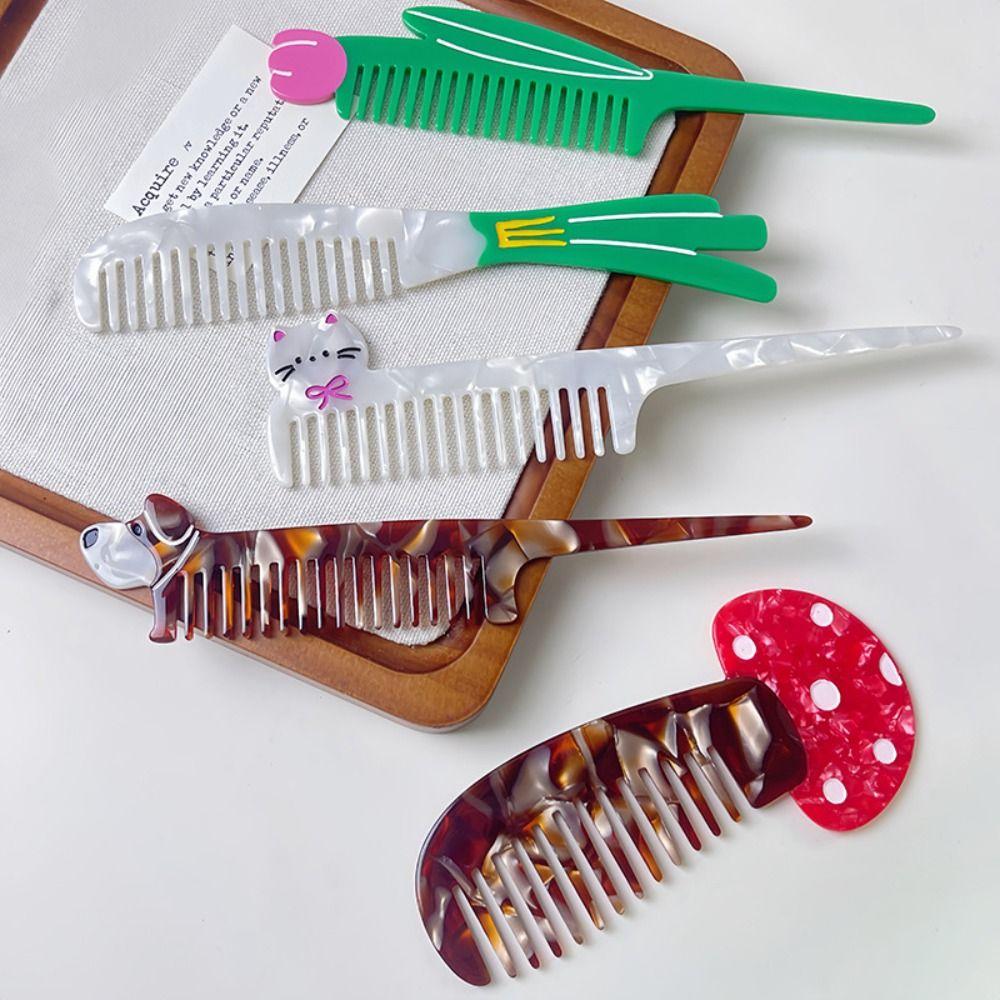 Animal Acetate Comb Cartoon Hairdressing Combs Hair Care Makeup Comb Women