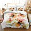 Purple Flower Print Bedding Bedroom Set Duvet Cover With Pillowcase Three-Piece Set