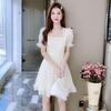 2026 Petite Floral Chiffon Dress: French Style, Slimming Waist, Sweet Summer Elegance