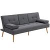 Sleeper Sofa In Scandi Design, 3-Seater Sofa, 2 Cushions, Grey + Natural