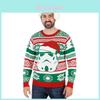 Autumn Unisex Santa Claus Print Christmas Clothes Turtleneck Sweater Wear Couple