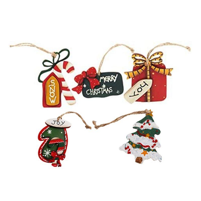 A20F-Wooden Christmas Tree Pendants Christmas Tree Ornament Xmas Decor Christmas Tree Hanging Decor