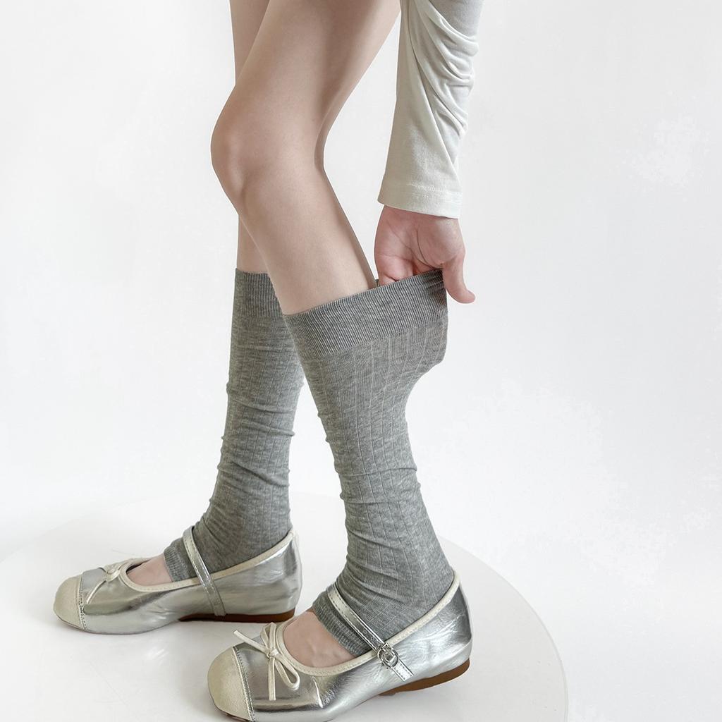 Summer Leg Warmers Thin Breathable Cotton Knitted Foot Cover Ballet Style Lolita Girls Leg Warmer JK Lolita Long Socks Stockings