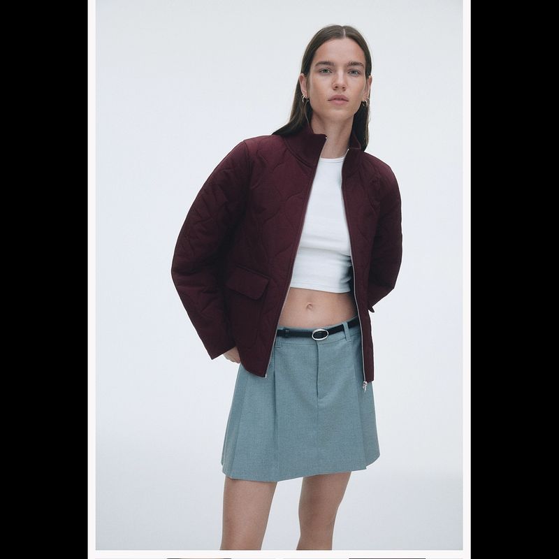 Za Autumn New Women clothes 2025 Western Style Fashion Large Profile Quilting Clip Thin Cotton Outerwear Cotton-padded jacket 1255574