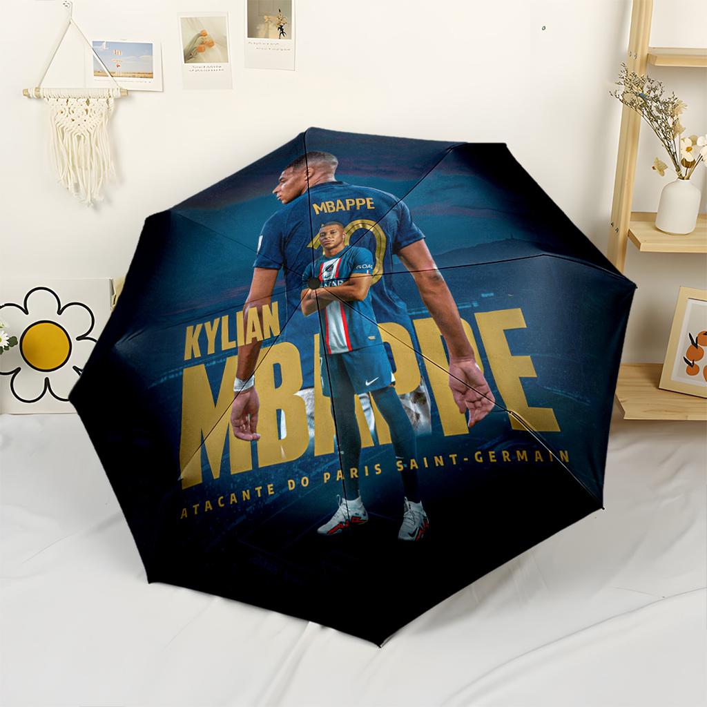 Mbappé Automatic Umbrella Compact 8-Rib Design Durable Plastic Iron All-Season Umbrella for Travel Fashion Lovers Wedding Party Gift