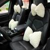 Top Quality Car Headrest Neck Pillow Women Bow-knot Car Office Chair Waist Cushion Lumbar Support Cute Car Accessories Girl