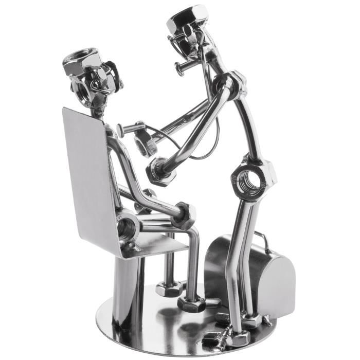 Statuette - henry brubaker - médecin - métal - gris - décoratif