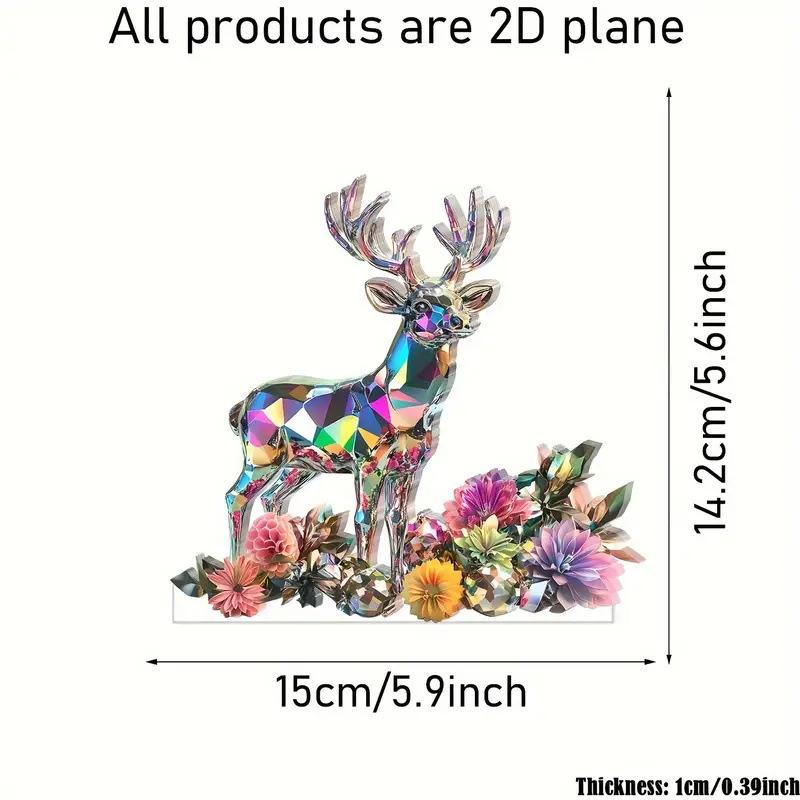 2D Colorful Animal Acrylic Ornaments Colorful Cat Figurine Decoration Kitten Standing Miniature Desktop Decoration For Home