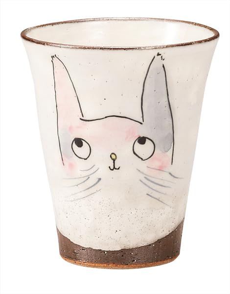 Kutani Ware Iwataya Free Cup - Silly Cat K9-1148