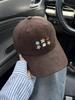 Suede small flower embroidery baseball cap for men and women couples big head circumference versatile fashion cap showing small face