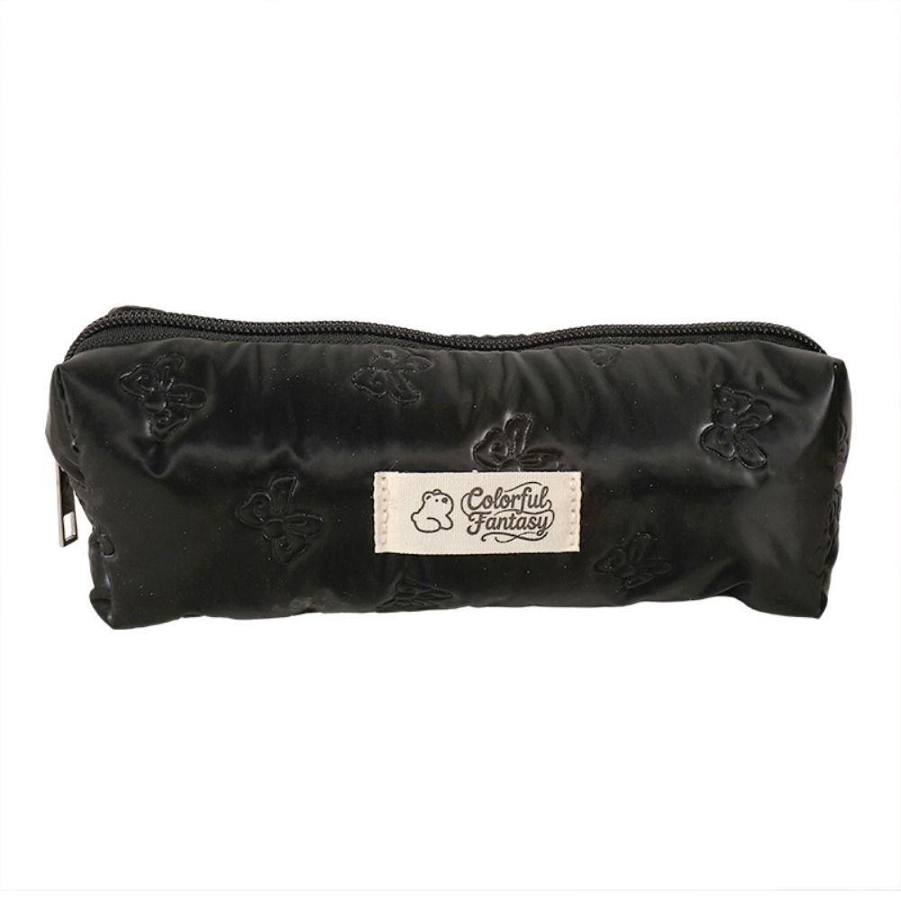 New PU Waterproof Pen Bag Bowknot Patterns Large Capacity Pen Pouch Stationery Organizer Students