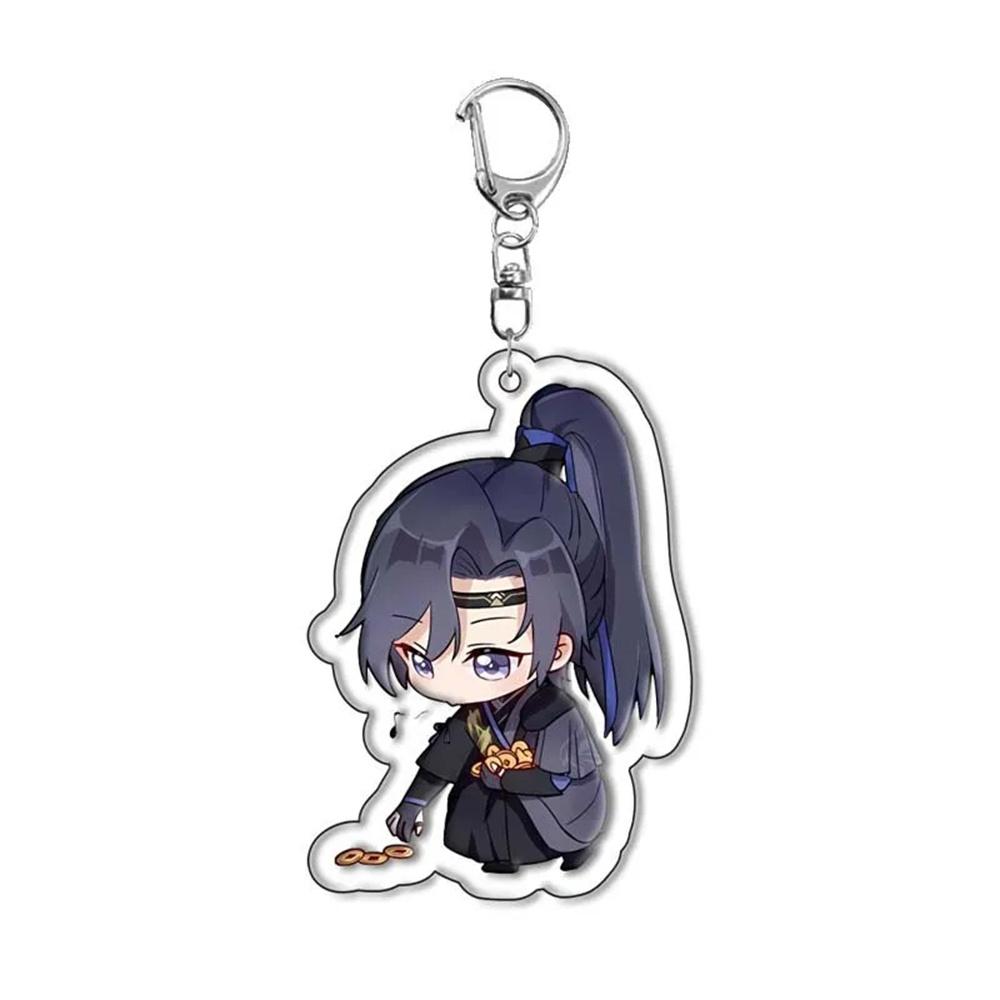 6CM Key Ring Figure Game Ashes Of The Kingdom Anime Acrylic KeyChain With Lu Su Liu Bian Sun Ce Desktop Display Decoration Gift