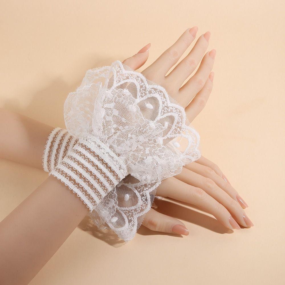 Lace Ruffled Wrist Fake Cuff Costume Accessory Wrist Cuff Fashion Lace Cuff Stage Performance