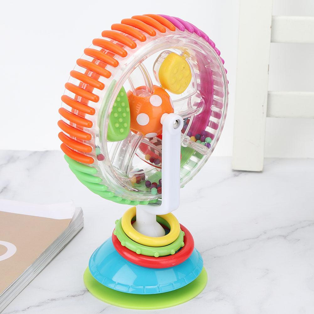 Handheld Colorful Baby Rattle Rotating Baby Chair Stroller Toy with Sunction Cup