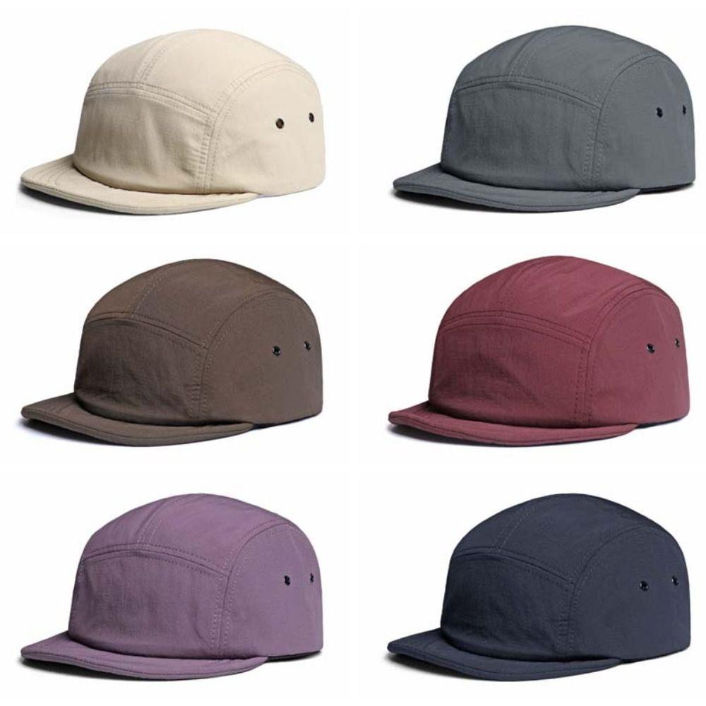 Quick-drying Five-panel Hats Short Brim Sunscreen Retro Cap Baseball Caps  Men and Women