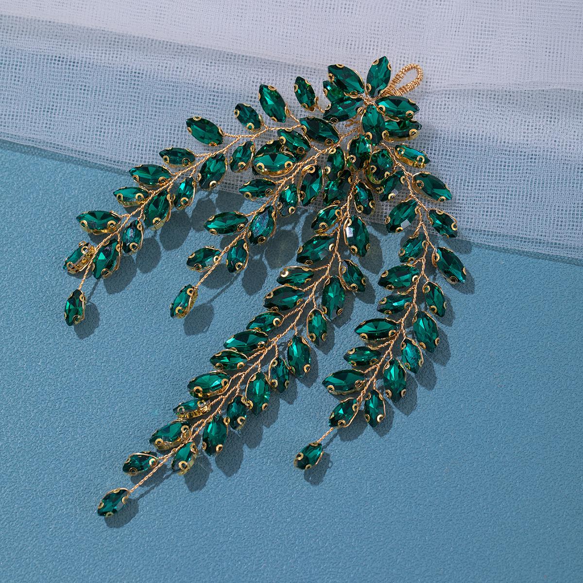 

Модная диадема с листьями и цирконами, свадебное украшение для головы, аксессуары для женщин, роскошная хрустальная заколка для волос для девочек, свадебная бижутерия