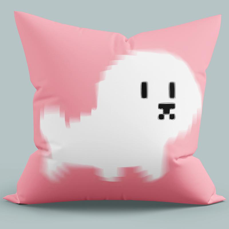 Pixelated Animal Pillowcase Solid Color Background Cartoon Pillowcase Living Room Sofa Cushion Cover Bedroom Home Decoration