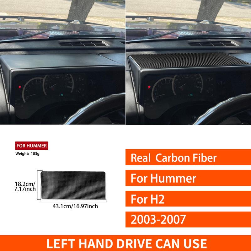 For Hummer H2 2003-2007 2012-2018 Real Carbon Fiber Stickers trument Speedometer Upper Panel Car Accessories decorative