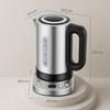 Electric Kettle, 1.7L, Fast Boil, 3kW Water Kettle with UK Strix Thermostat, Keep Warm Function, LCD Base, Silver Tone