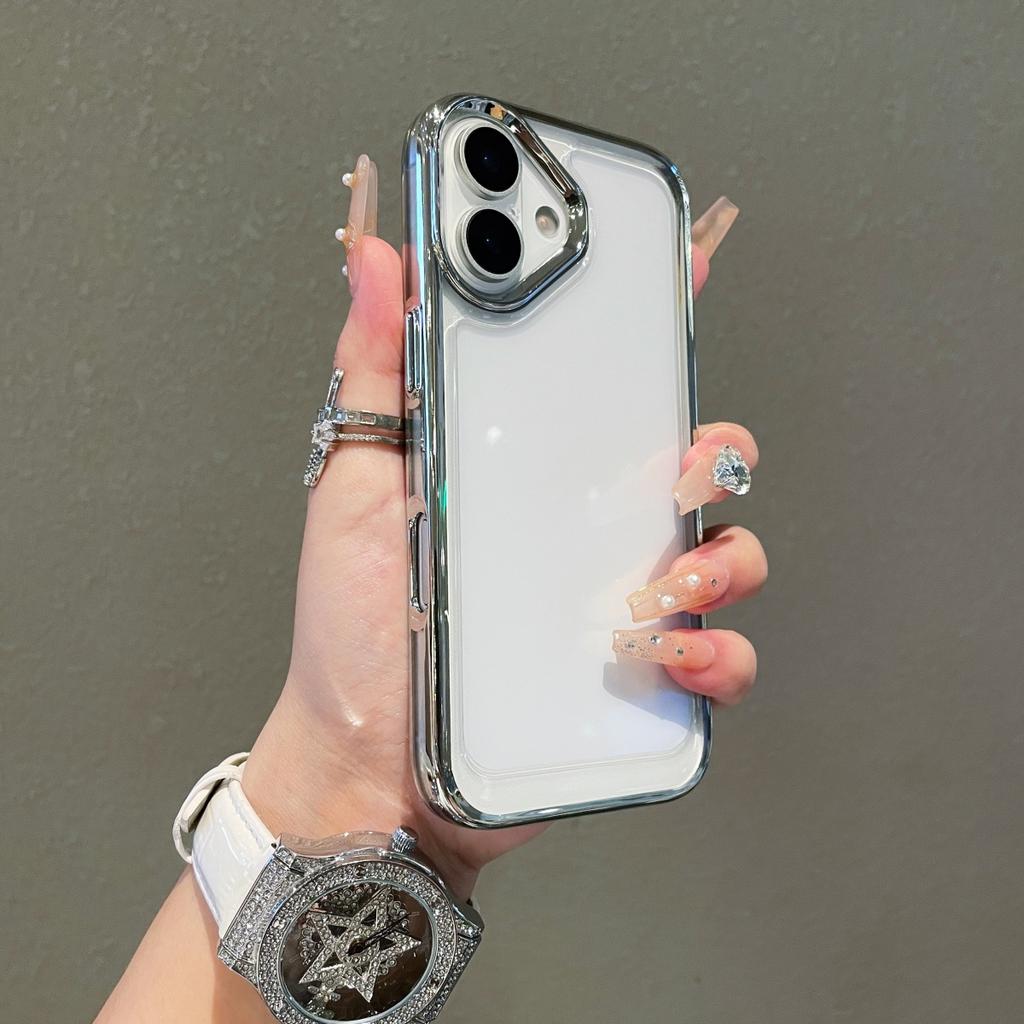 Plating Clear Armor Shockproof Phone Case For iPhone 17 Air 16 E 15 14 13 12 11 Pro Max Max Plus Anti-drop Bumper Cover