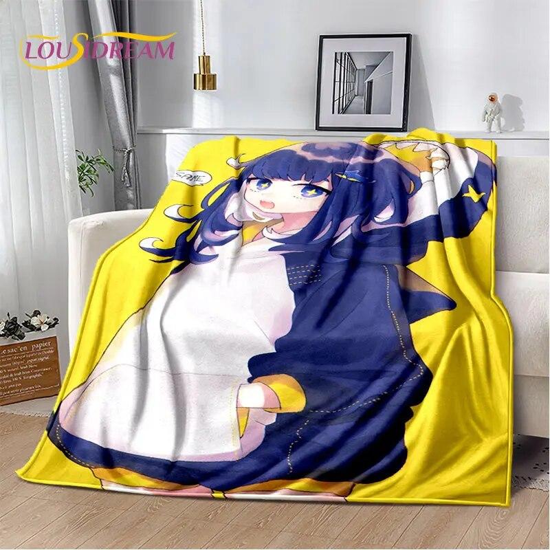 Gawr Gura Hololive Cute Anime Soft Plush Blanket,Flannel Blanket Throw Blanket for Living Room Bedroom Bed Sofa Picnic Cover Kid