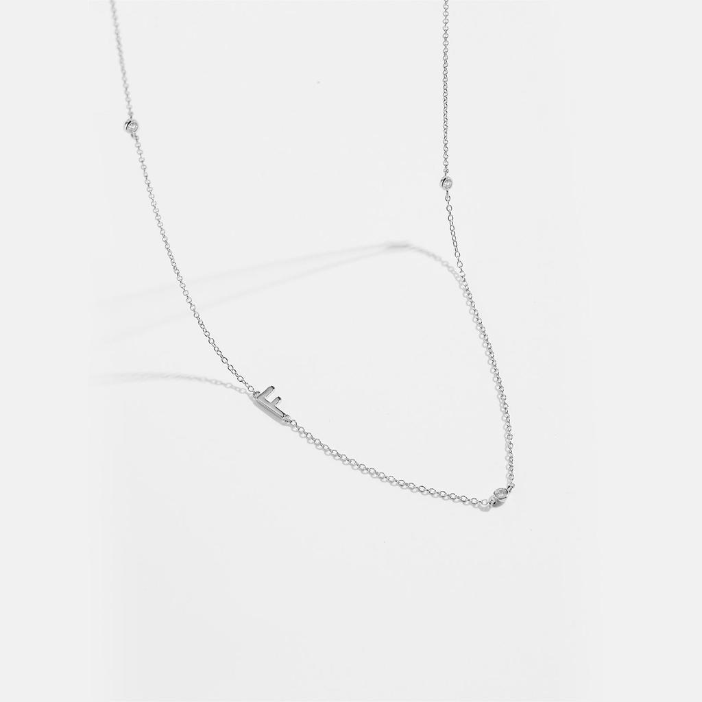 S925 Sterling Silver Initial Necklace for Women - Elegant Polished Clavicle Chain, Fashionable Jewelry, In Stock