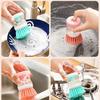 Press-Type Automatic Liquid Dispensing Dishwashing Brush - Creative Kitchen Tool for Pot Washing and Decontamination.