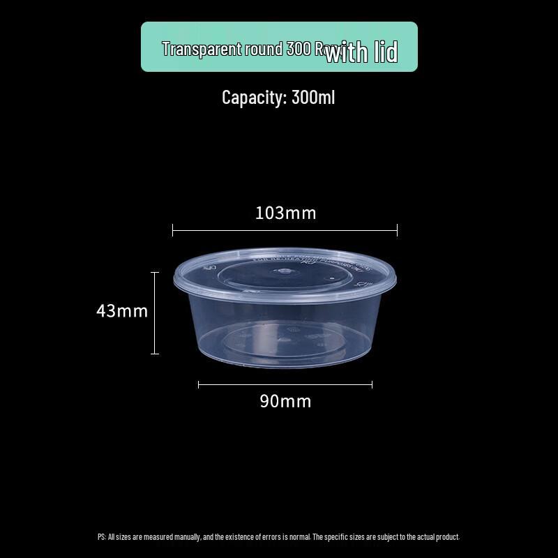 Thickened Round Disposable Plastic Food Containers
