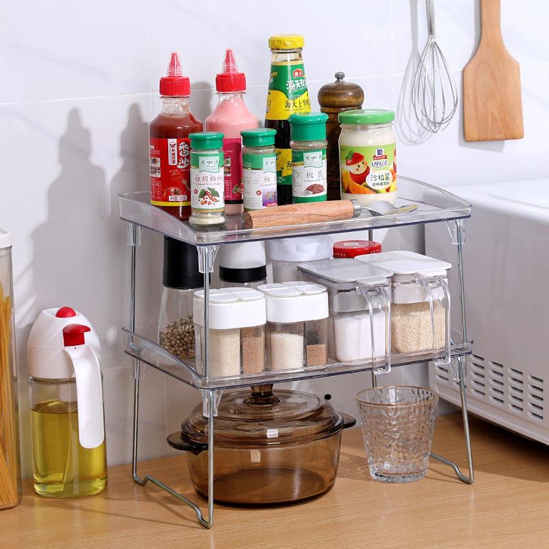 Cosmetics Storage Rack Kitchen Shelf Household Multifunctional Desktop Double-layer Sorting Organizer Save Space