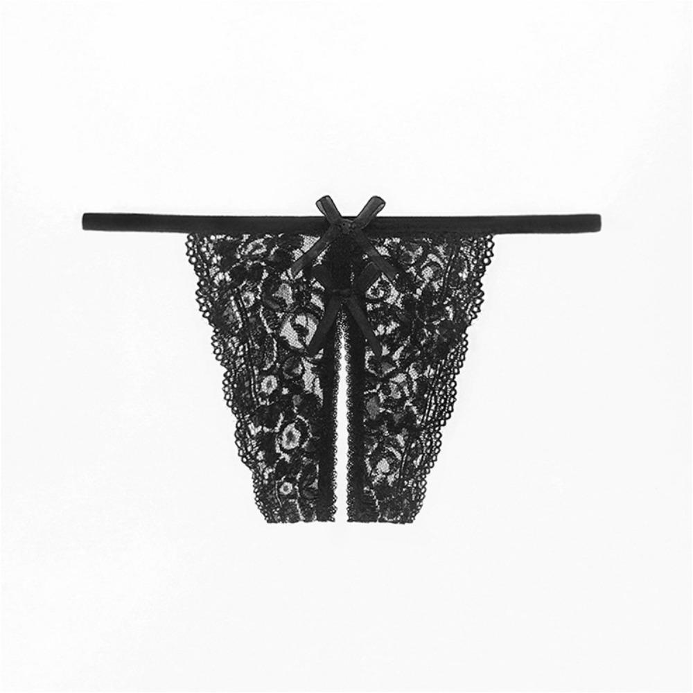Sexy Big Crotch Thong Ladies Transparent Lace Sexy Underwear Panties Open Crotch Panties