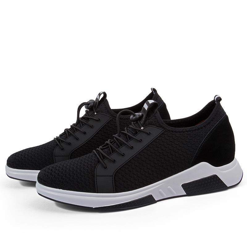 1717 Men'S Shoes Inner Height Increase Sports Shoes Spring And Summer Low-Top Mesh Cloth Surface Thick-Soled Foot Lace-Up Running Casual Shoes
